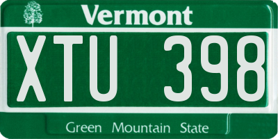 VT license plate XTU398