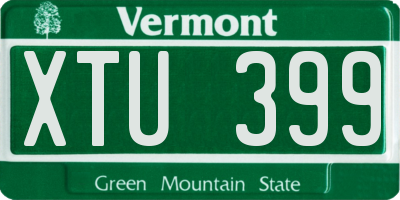 VT license plate XTU399