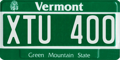 VT license plate XTU400