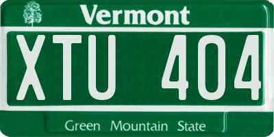VT license plate XTU404