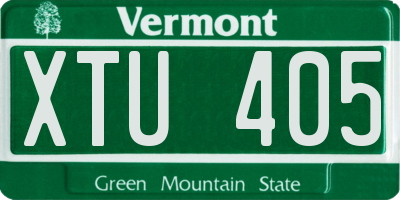 VT license plate XTU405