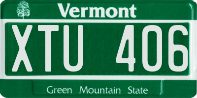 VT license plate XTU406