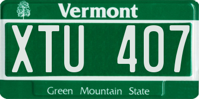 VT license plate XTU407