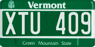VT license plate XTU409