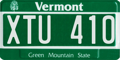 VT license plate XTU410