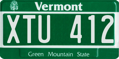 VT license plate XTU412