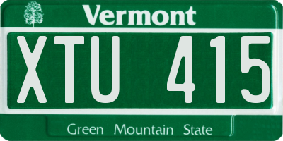 VT license plate XTU415