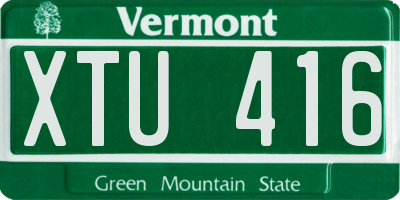 VT license plate XTU416