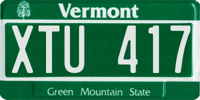 VT license plate XTU417