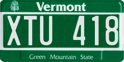 VT license plate XTU418