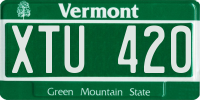 VT license plate XTU420
