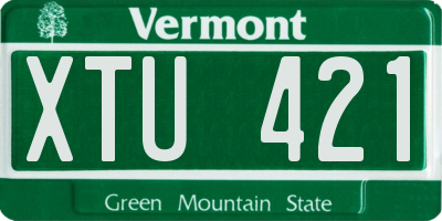 VT license plate XTU421