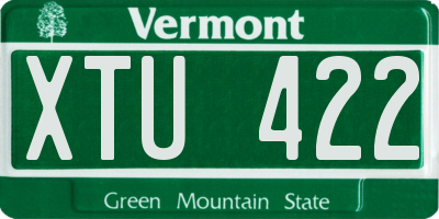 VT license plate XTU422