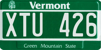 VT license plate XTU426