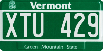 VT license plate XTU429