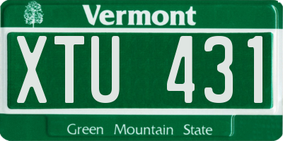 VT license plate XTU431