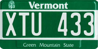VT license plate XTU433