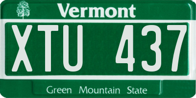 VT license plate XTU437