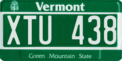 VT license plate XTU438