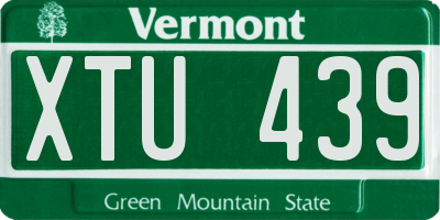 VT license plate XTU439