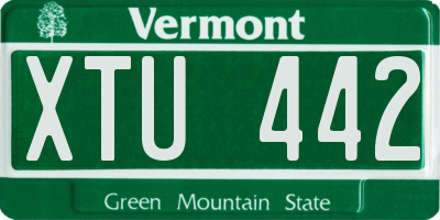 VT license plate XTU442
