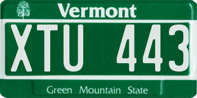 VT license plate XTU443