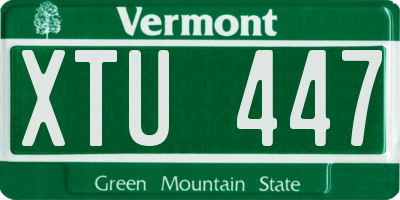 VT license plate XTU447