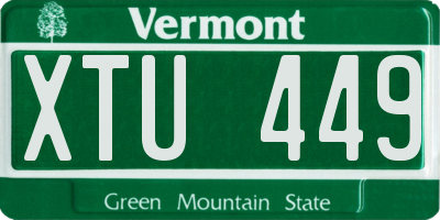 VT license plate XTU449