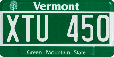 VT license plate XTU450