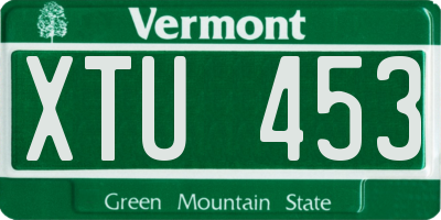 VT license plate XTU453