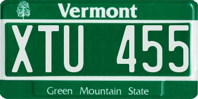 VT license plate XTU455