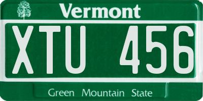 VT license plate XTU456