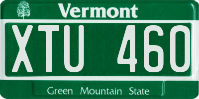 VT license plate XTU460