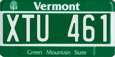 VT license plate XTU461