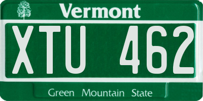 VT license plate XTU462