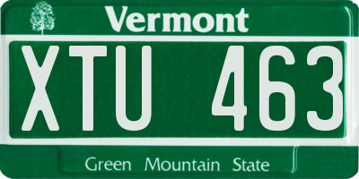 VT license plate XTU463