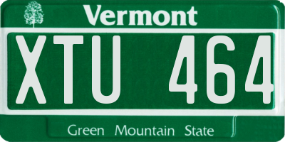 VT license plate XTU464