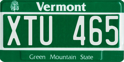 VT license plate XTU465
