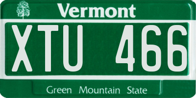 VT license plate XTU466