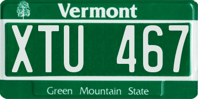 VT license plate XTU467