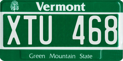 VT license plate XTU468