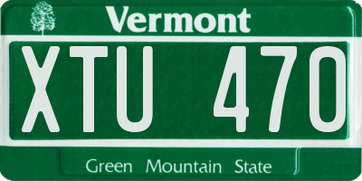 VT license plate XTU470
