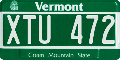 VT license plate XTU472