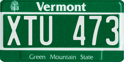 VT license plate XTU473