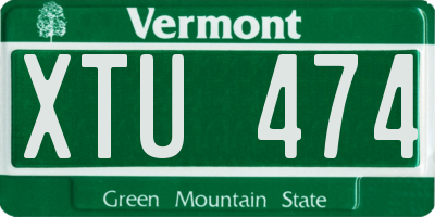 VT license plate XTU474