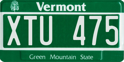 VT license plate XTU475