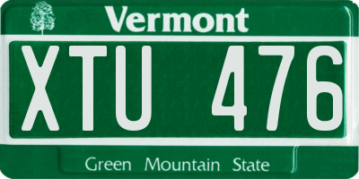 VT license plate XTU476