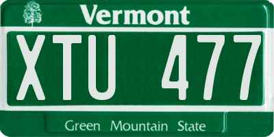 VT license plate XTU477
