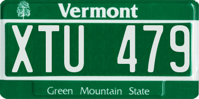 VT license plate XTU479