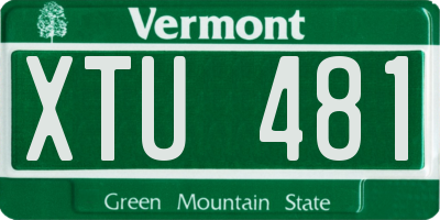 VT license plate XTU481